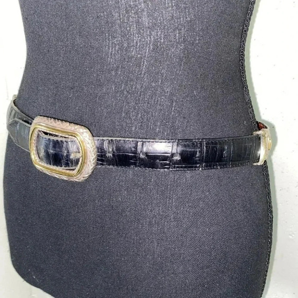 Brighton M‎ (30) two tone black brown leather reversible belt - Picture 3 of 10